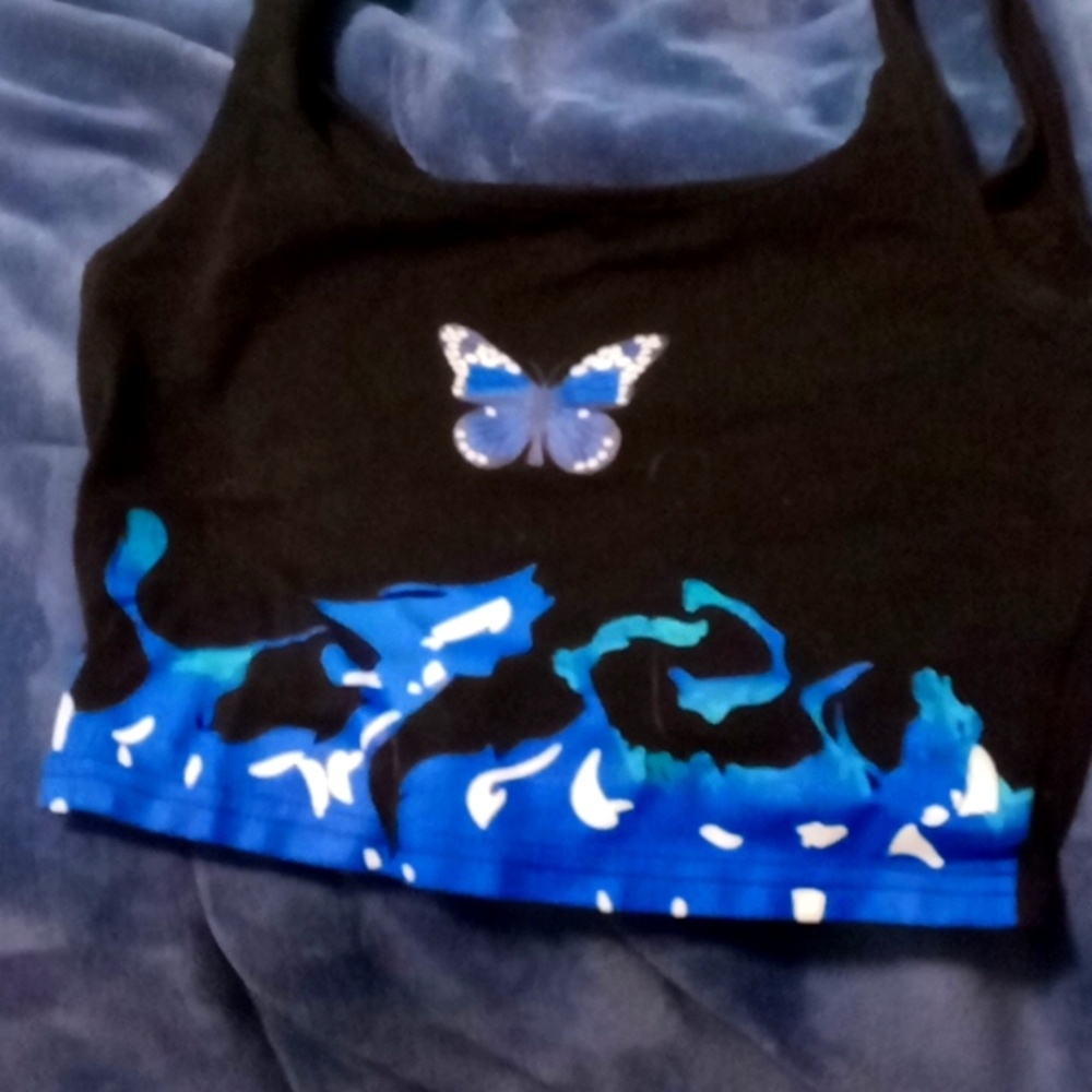 A shein Blue crop top. Size 5